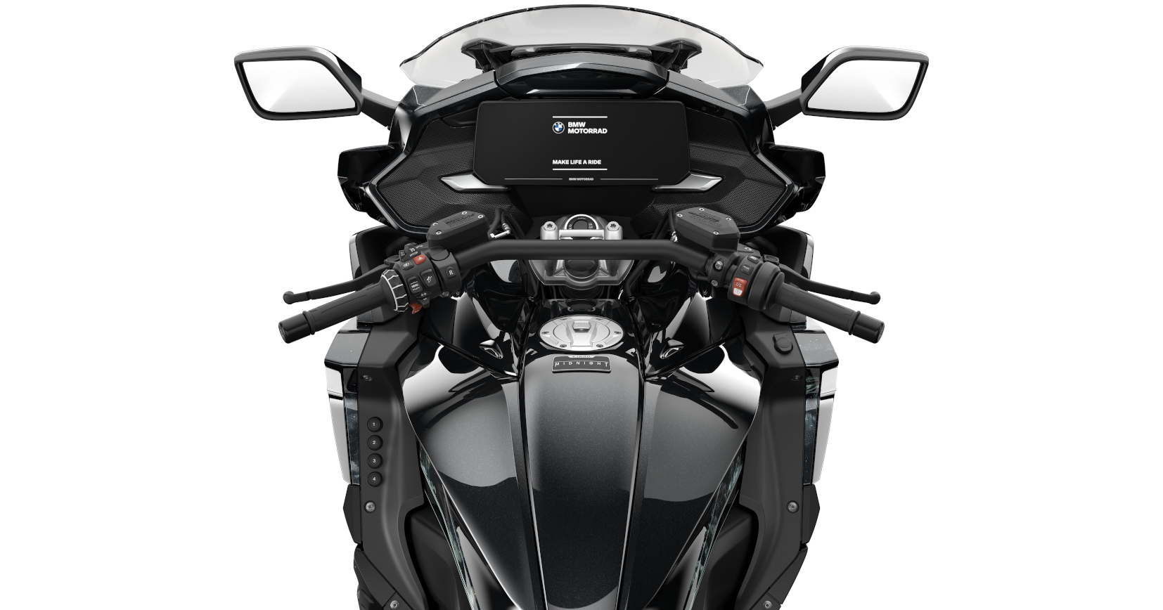 BMW K 1600 B - POHLED Z POZICE JEZDCE BMW K 1600 B - POHLED Z POZICE JEZDCE