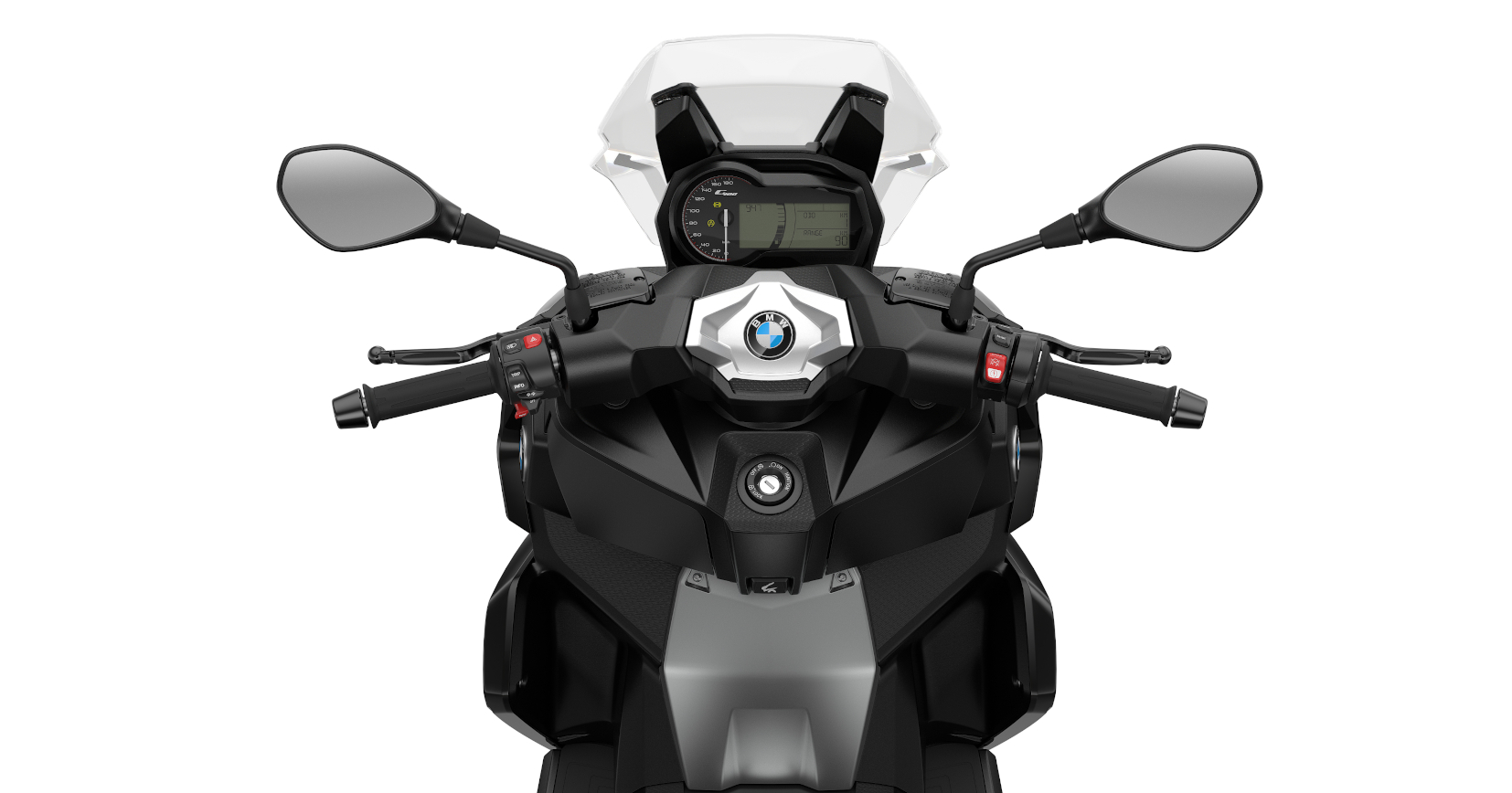 BMW C 400 X - Pohled z pozice jezdce BMW C 400 X - Pohled z pozice jezdce