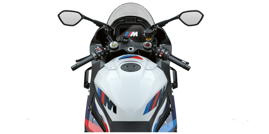 BMW M 1000 RR - Pohled z pozice jezdce BMW M 1000 RR - Pohled z pozice jezdce