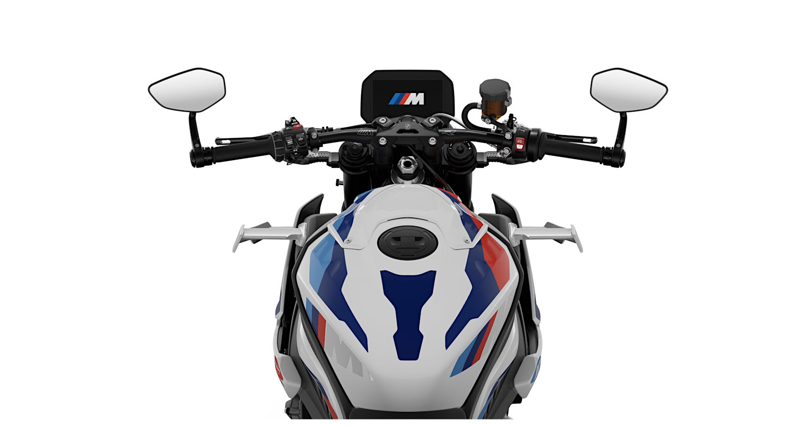 BMW M 1000 R - Pohled z pozice jezdce BMW M 1000 R - Pohled z pozice jezdce