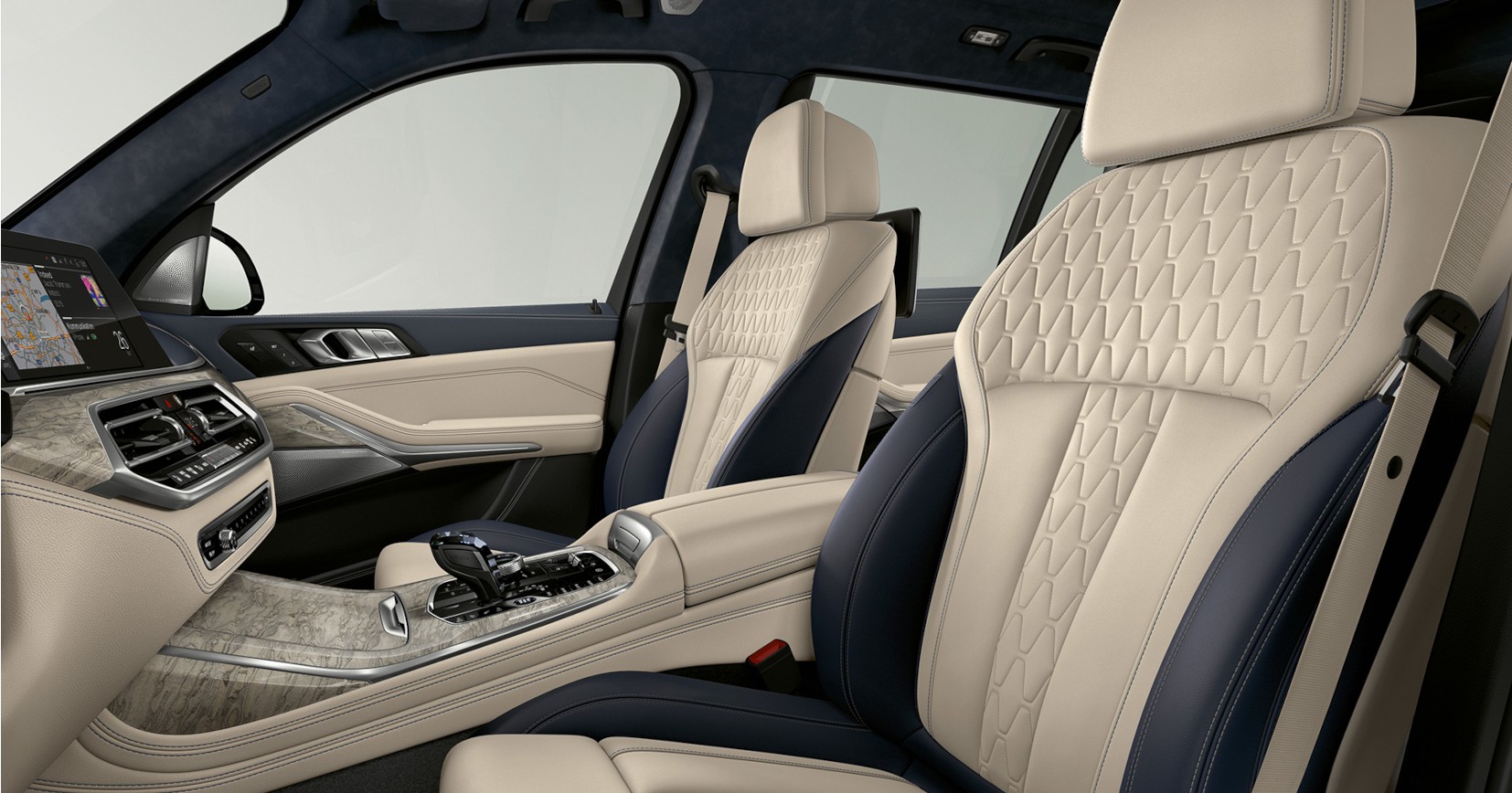 BMW Individual celokožené čalounění Merino Ivory White/Night Blue (bílá/modrá) BMW Individual celokožené čalounění Merino Ivory White/Night Blue (bílá/modrá)