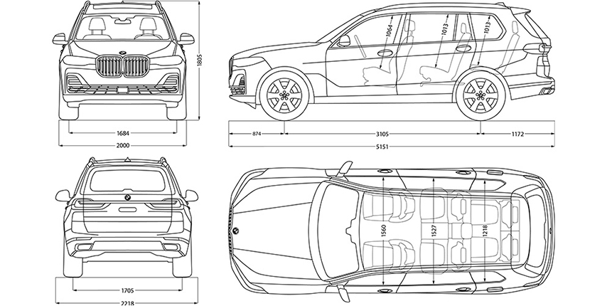 TECHNICKÉ ÚDAJE BMW X7. TECHNICKÉ ÚDAJE BMW X7.