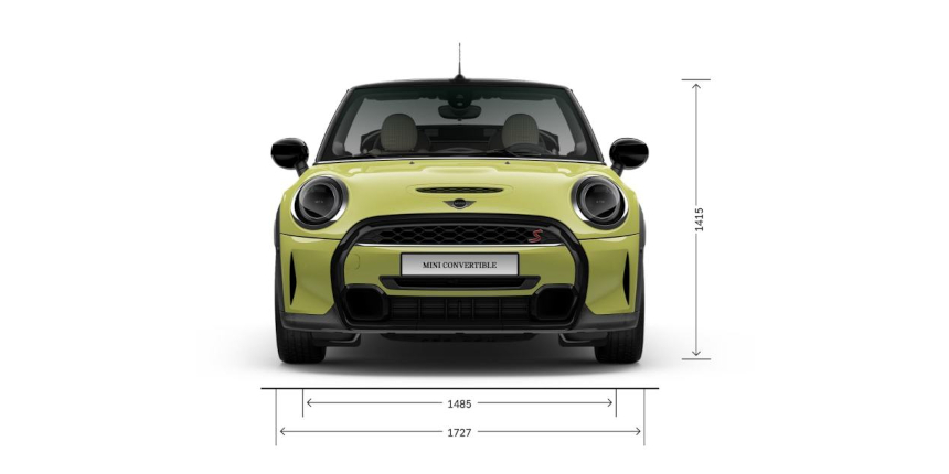 MINI CABRIO ROZMĚRY ZEPŘEDU MINI CABRIO ROZMĚRY ZEPŘEDU