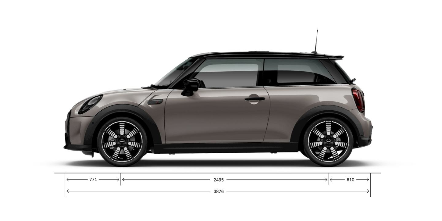 MINI TŘÍDVEŘOVÉ ROZMĚRY Z BOKU MINI TŘÍDVEŘOVÉ ROZMĚRY