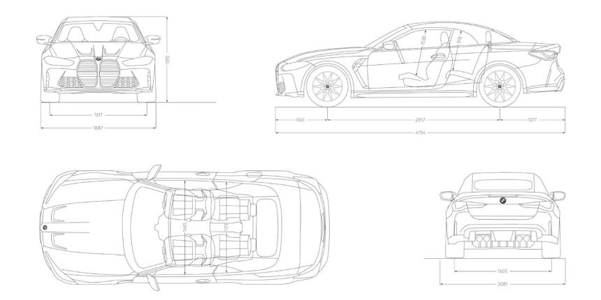 BMW M4 Cabrio technické údaje, rozměry BMW M4 Cabrio technické údaje, rozměry